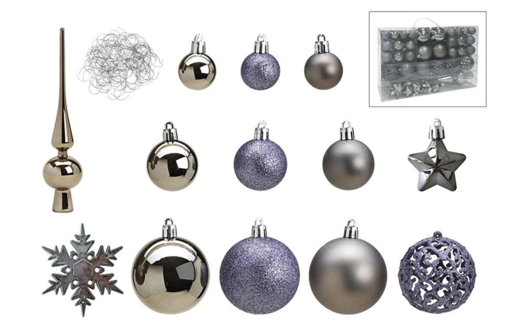 G. Wurm Boule de Noël Set de 111, Gris