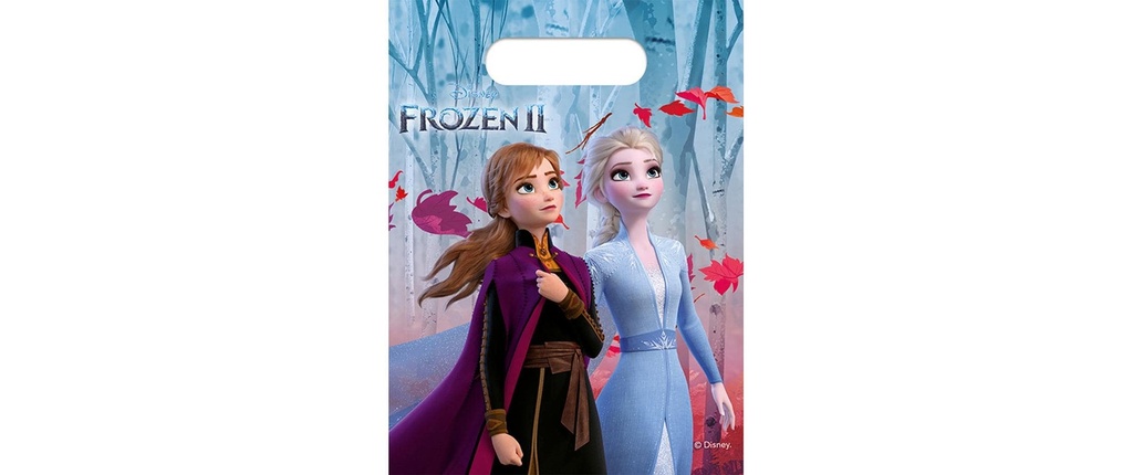 Amscan Sac cadeau Disney Frozen II 6 pièces, 16.5 x 23 cm