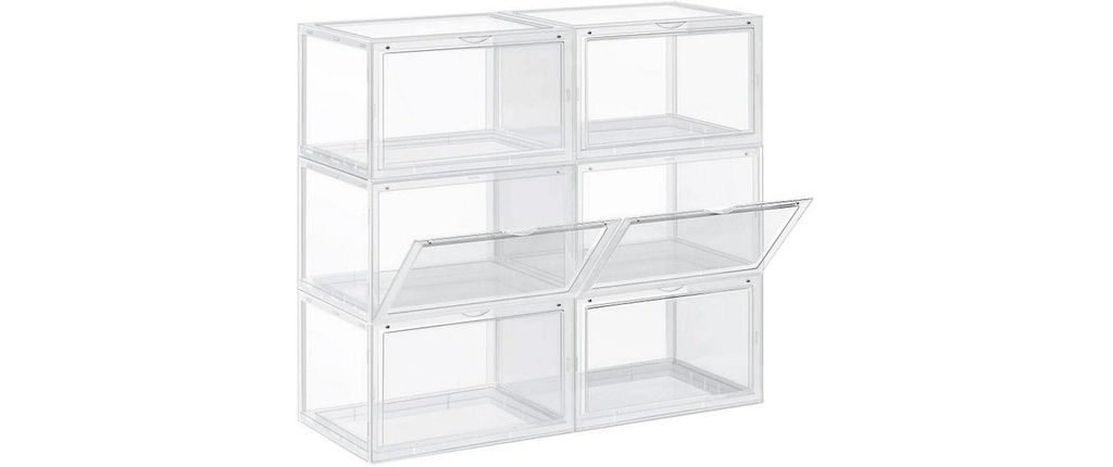 Songmics Armoire à chaussures Lot de 6 Transparent