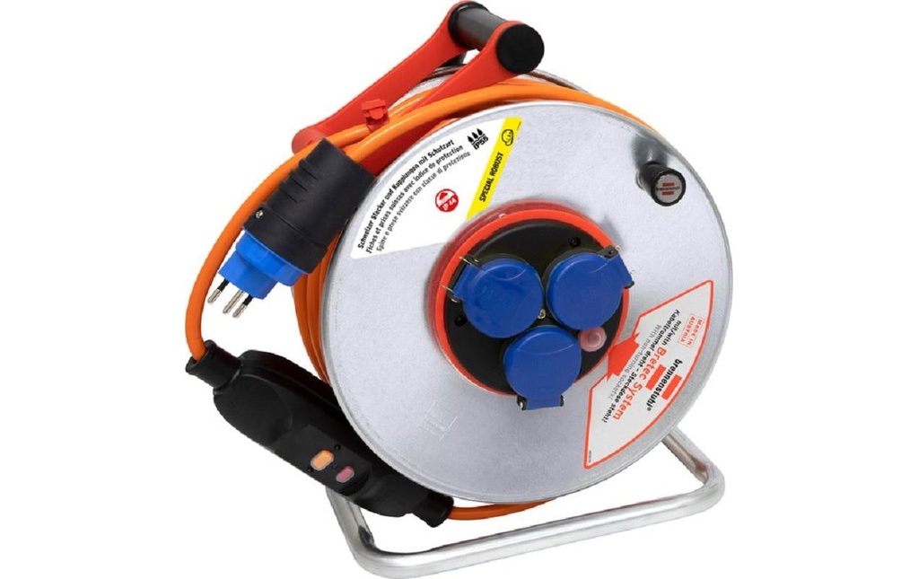 Brennenstuhl Enrouleur de câble pour chantier Garant SK 240 25 m FI + Bretec 3x T13