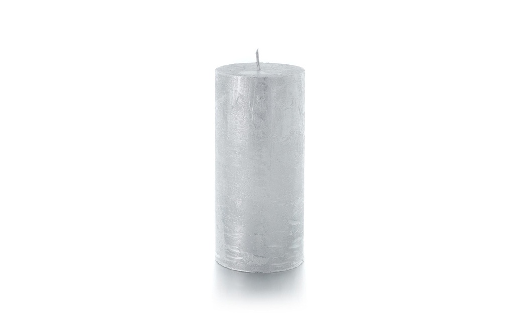 balthasar Bougie cylindrique Rustico 15 x 7 cm, Argenté