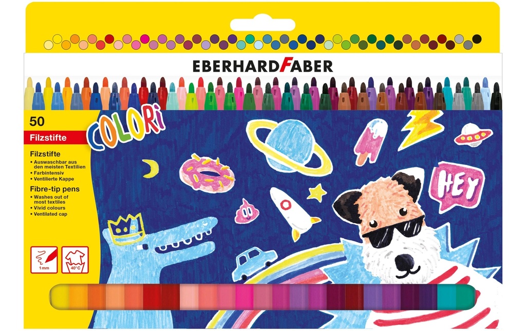 Eberhard Faber Crayon feutre Mince, étui carton de 50 pièces