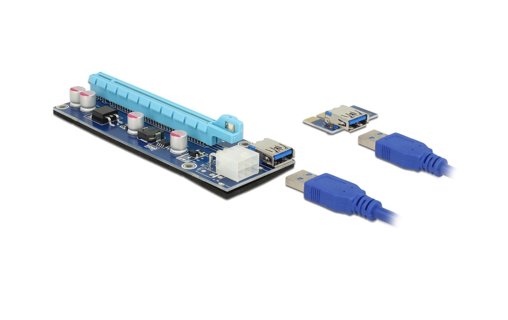Delock Carte PCI-E riser Crypto Mining PCIe x1 à x16