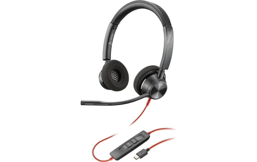 HP Casque avec micro Poly Blackwire 3320 USB-A/C, Noir