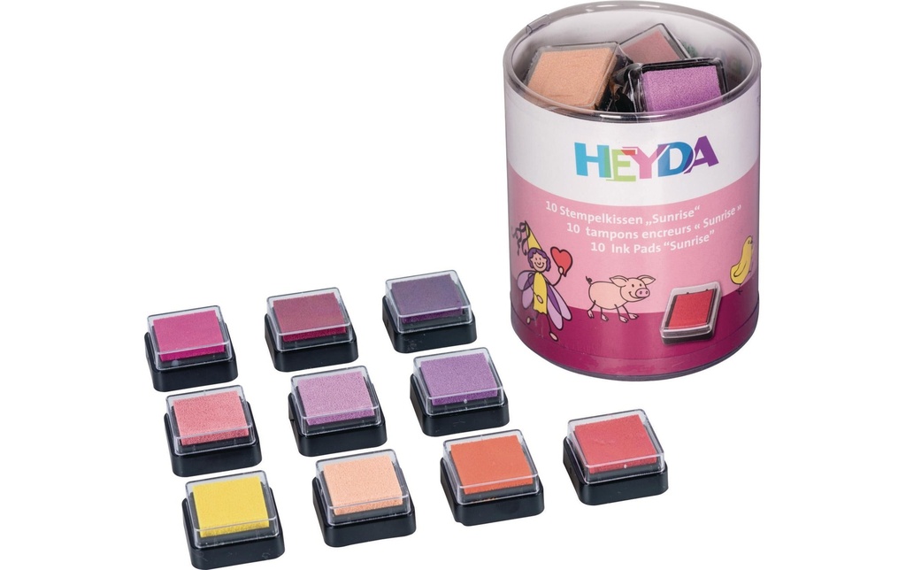 Heyda Tampon encreur Set Sunrise Multicolore, 10 pièces