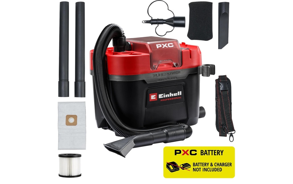 Einhell Professional Aspirateur à déchets humides/secs sans fil TP-VC 18/10 Li BL L-Solo