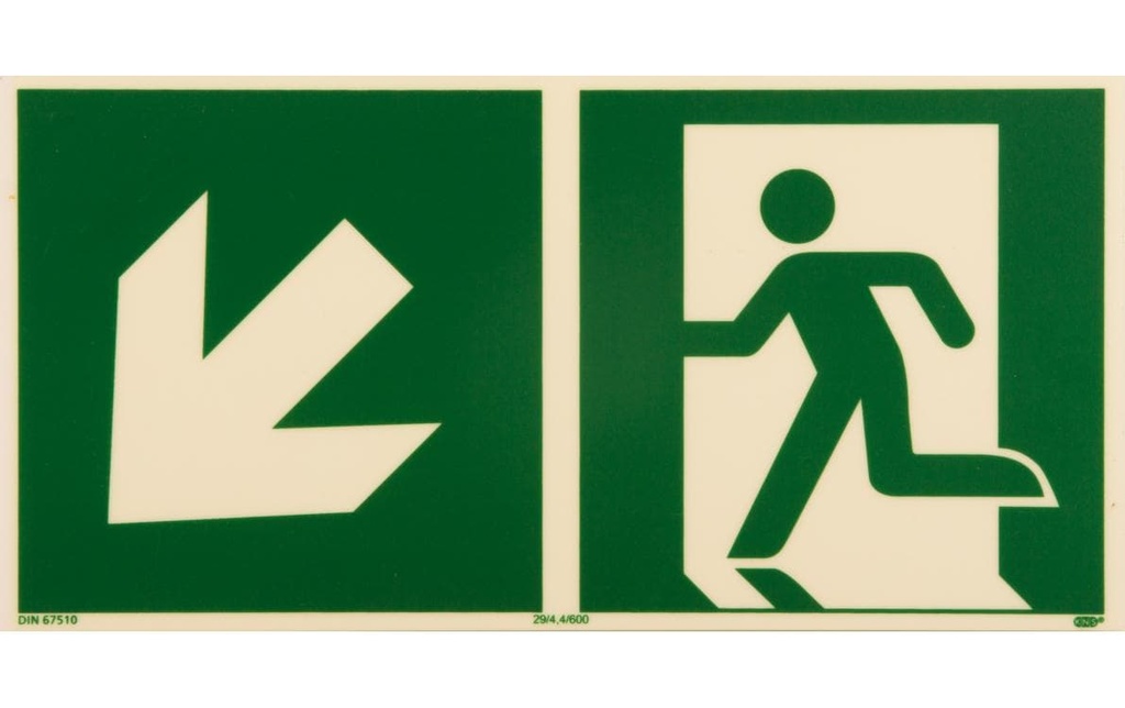 P.R.O. Descente de secours à gauche – pictogramme 150 x 300 mm