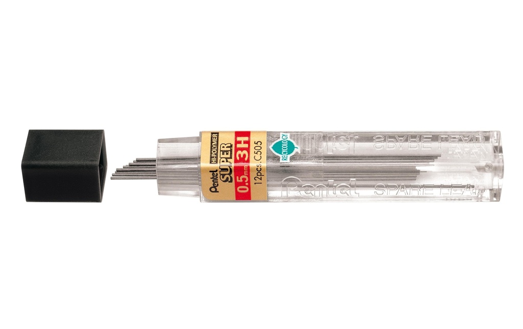 pentel Mine de crayon Hi-Polymer Super 0.5 mm, 3H