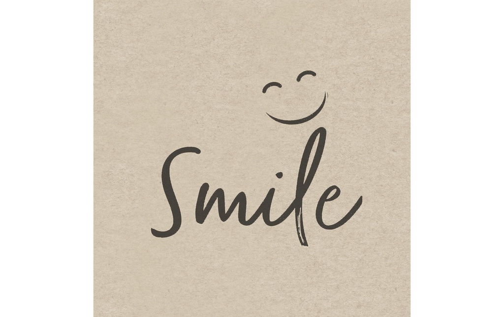 Paper + Design Serviettes en papier Natural Smile 33 cm x 33 cm, 25 Pièce/s