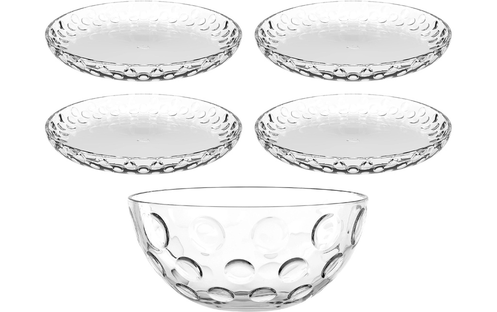 LEONARDO Set plat/assiette Cucina Optic 5 pièces, Transparent
