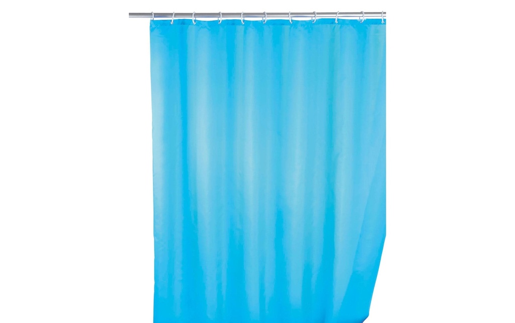 Wenko Rideau de douche Anti-moisissure 180 x 200 cm, Bleu