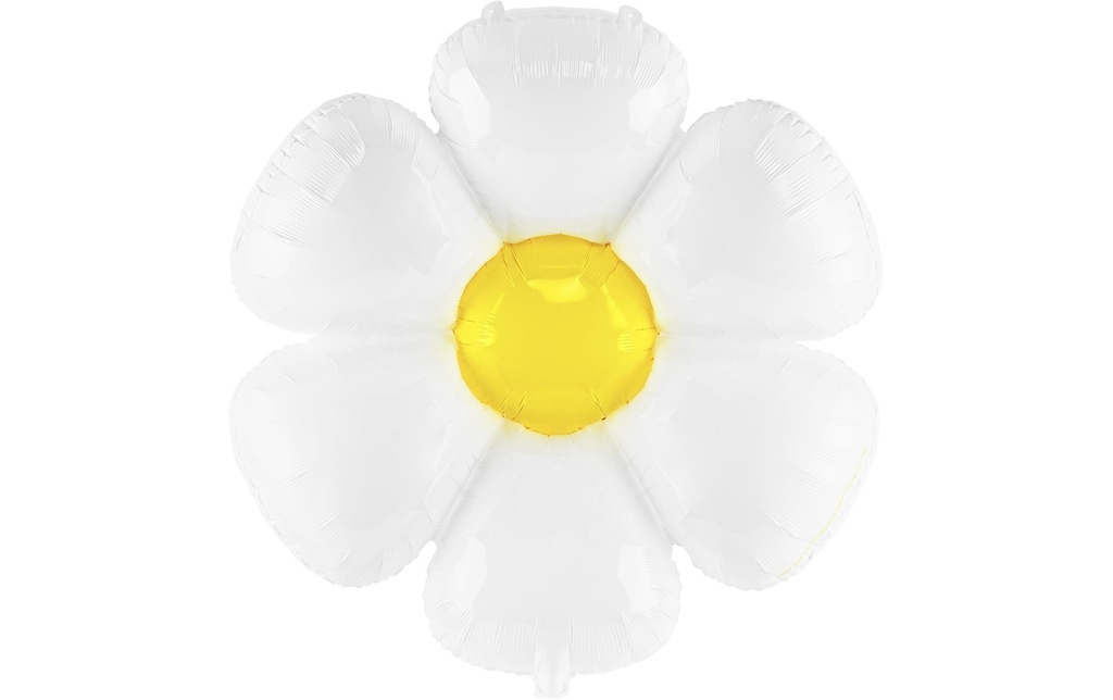 Partydeco Ballon en aluminium Pâquerette 97 x 103 cm, Jaune/Blanc