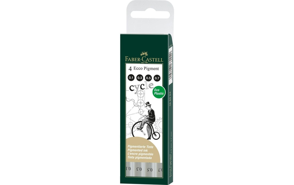 Faber-Castell Fineliner Pigment Ecco Lot de 4