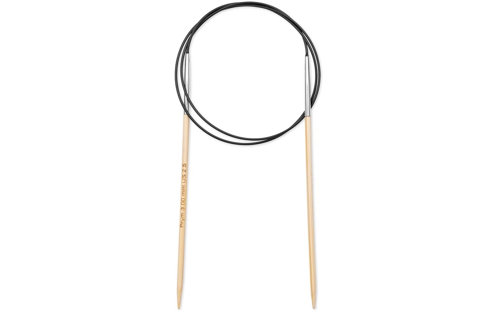 Prym 1530 Aiguille à tricoter circulaire BAMBUS 3.00 mm, 80 cm