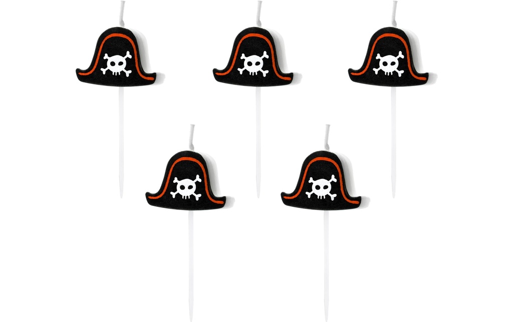 Partydeco Bougie Pirates 5 Pièce/s
