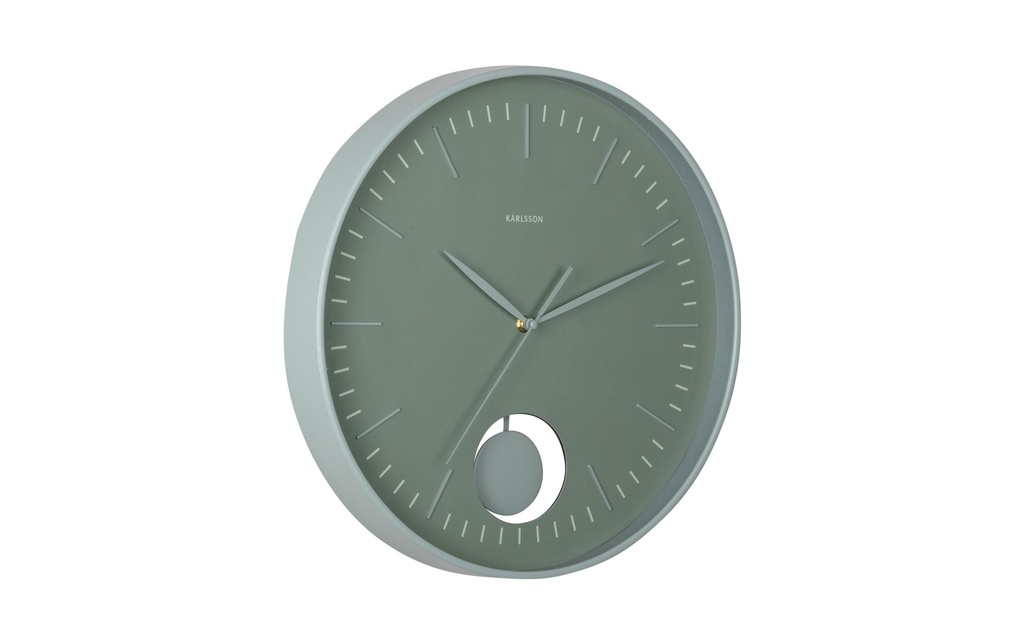 KARLSSON Horloge murale Grato Pendulum 40.6 cm, vert jungle/jade grise
