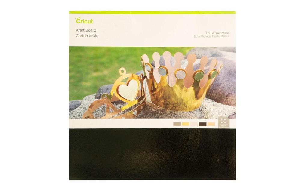 Cricut Carton kraft Metallic 30.5 x 30.5 cm, 30 feuilles, 5 couleurs