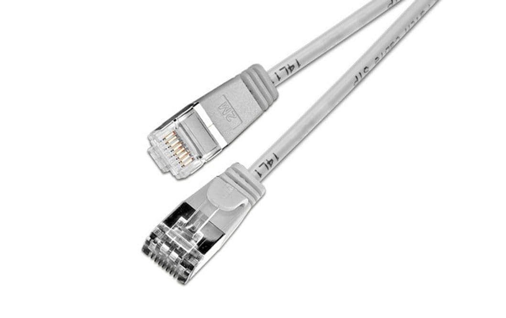 SLIM Câble de raccordement KAT6 Light, rond, U/FTP, Ø 3,8 mm, gris