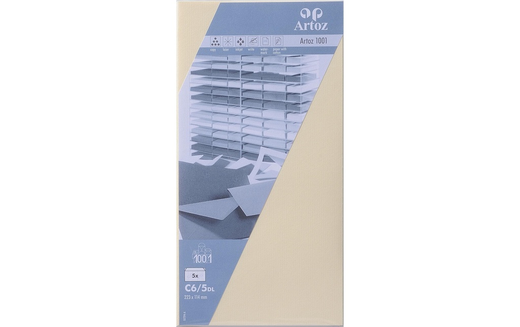 Artoz Enveloppe 1001 C6/5, 5 pièces, Beige