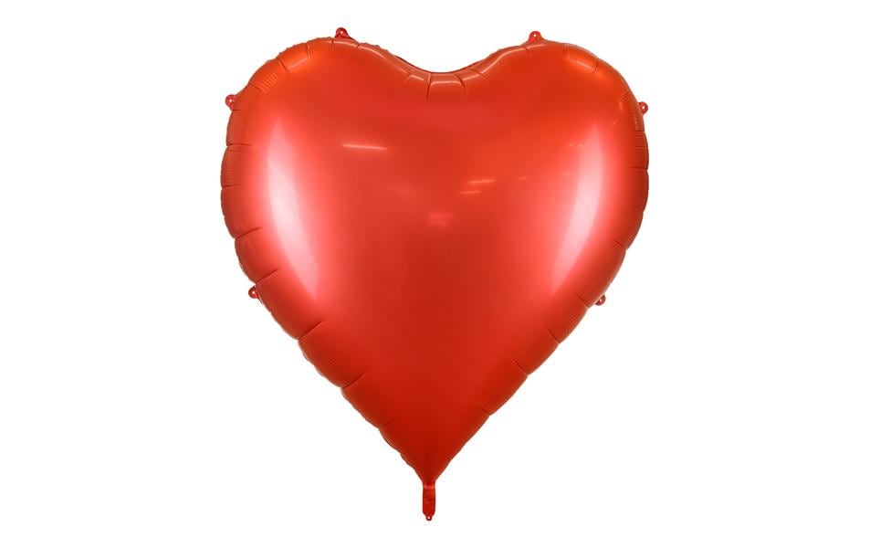 Partydeco Ballon en aluminium cœur, Rouge, 136 x 129 cm, 1 pièce