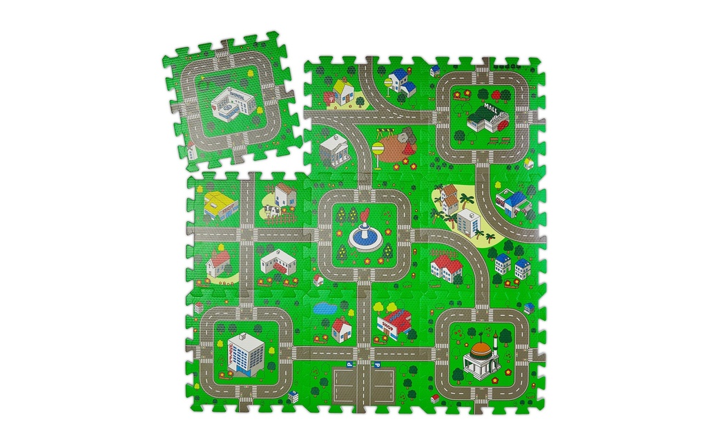 relaxdays Tapis de puzzle Rue pour les enfants