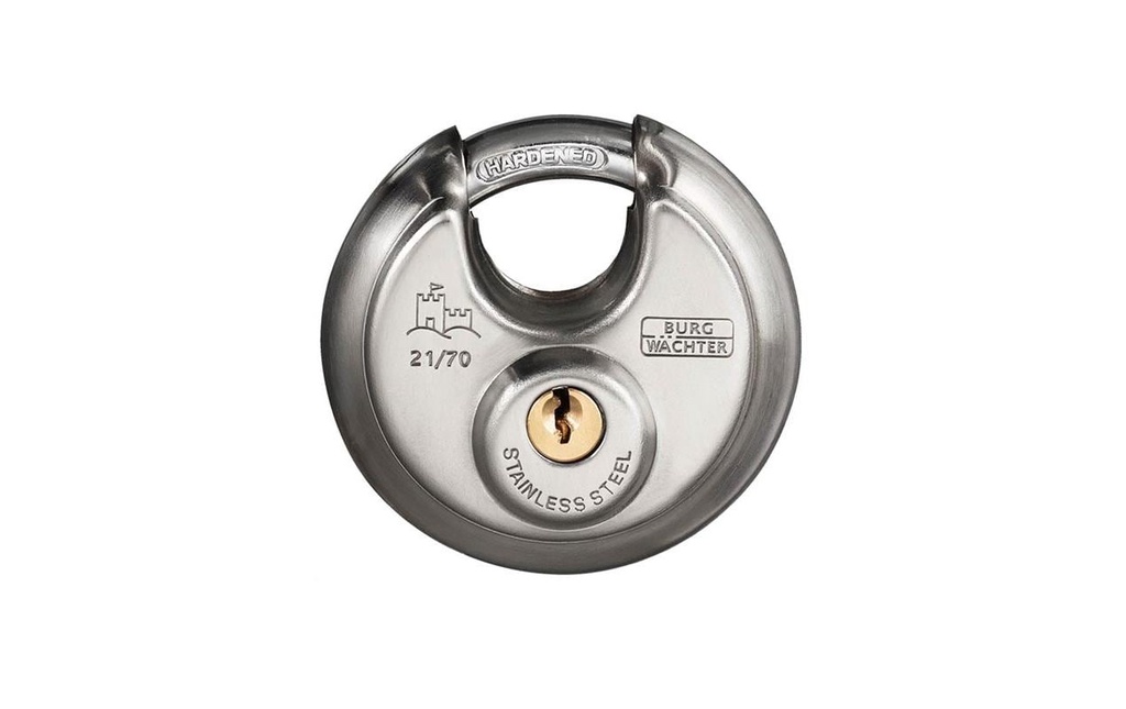 Burgwächter Serrure à manille ronde Circle 21, 60 mm  Acier inoxydable