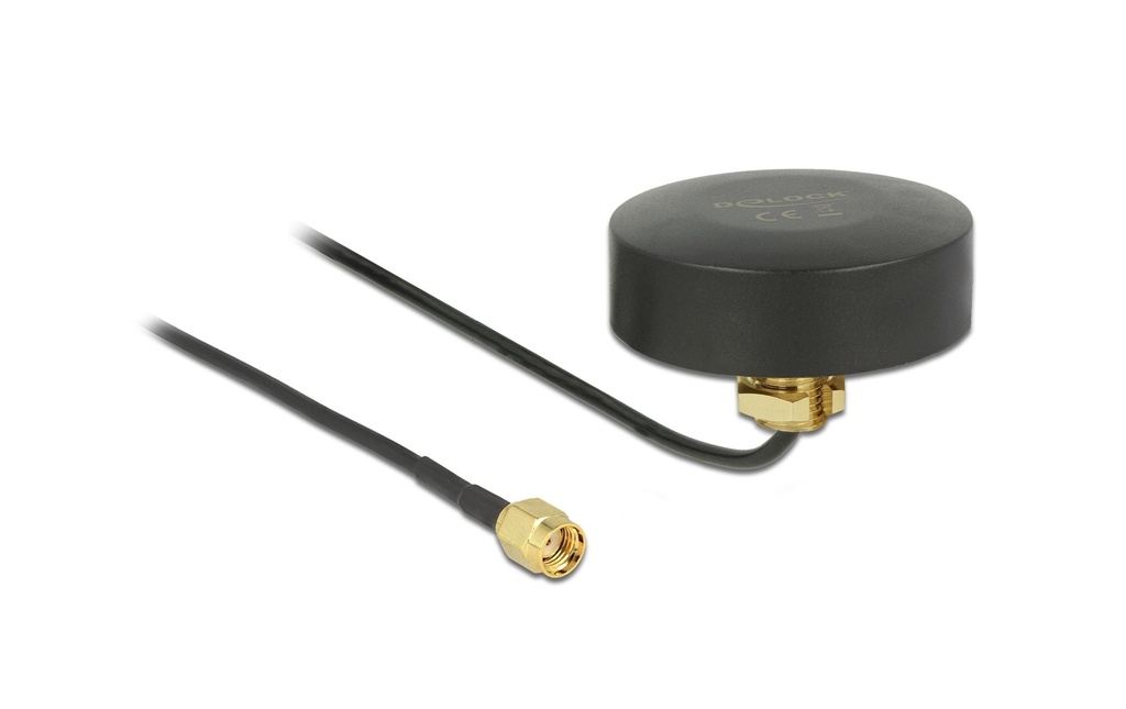 Delock Antenne Wi-Fi extérieur, câble de 1.5 m RP-SMA 2 dBi Rayonnement omni directionnel