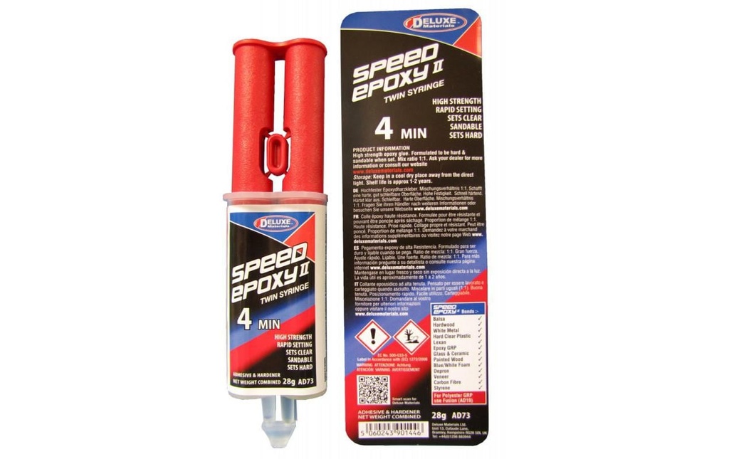 Deluxe Materials Colle pour modélisme Speed Epoxy II Twin Syringe 4 min.