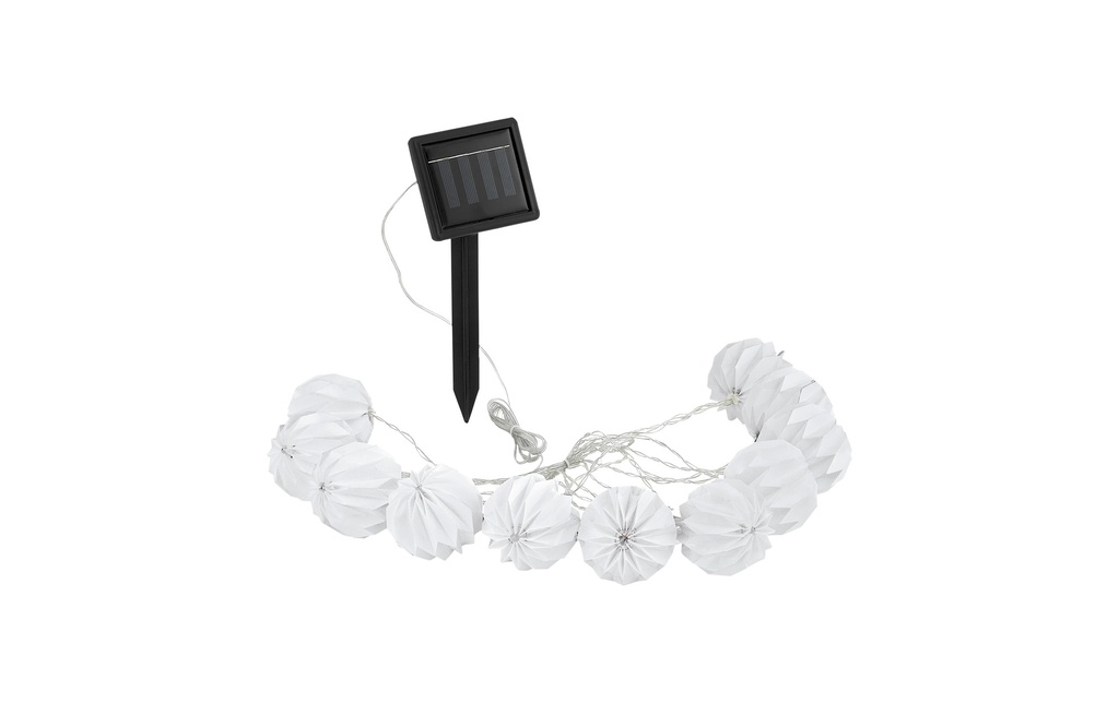 EGLO Leuchten Guirlande lumineuse RGB solaire 200 cm, Blanc