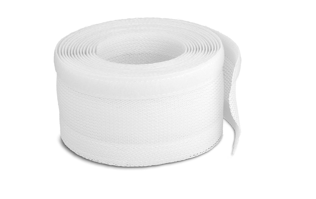 Delock Manchon tressé avec fermeture à scratch 5 m x 32 mm Blanc