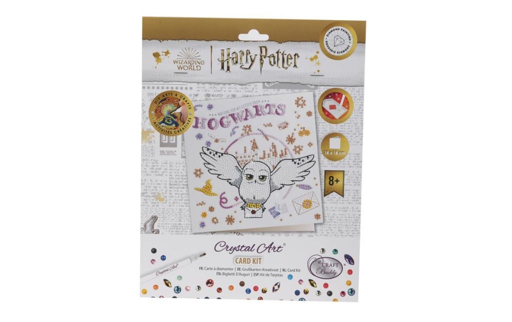 CRAFT Buddy Kits de bricolage Crystal Art Card Hogwarts & Hedwig