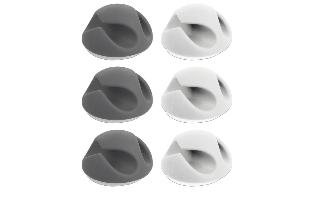 Delock Porte-câble 6 mm, 2x3 pièces, blanc, gris, 2 bagues
