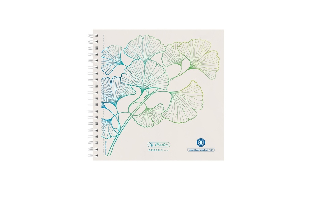 Herlitz Carnet de notes Greenline 8 x 14.8 cm, Pois, Ginkgo