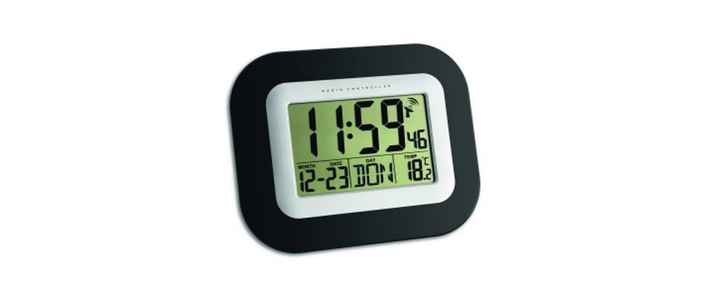 TFA Dostmann Horloge radio-pilotée Noir