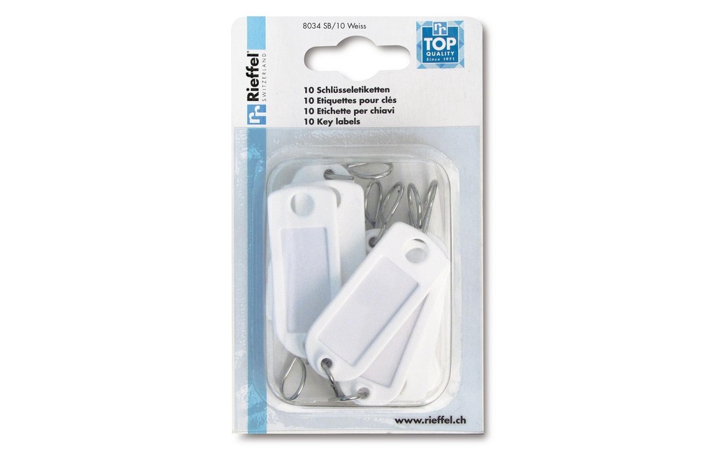 Robert Rieffel Porte-clés 2.2 x 5.5 cm, 10 pièces, blanc