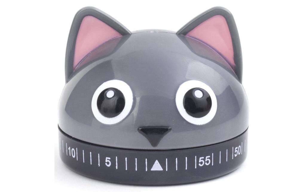 Kikkerland Minuteur de cuisine Chat Gris
