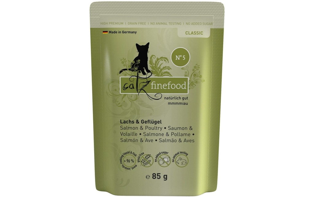 catz finefood Alimentation humide No.05 Saumon & volaille, 85 g
