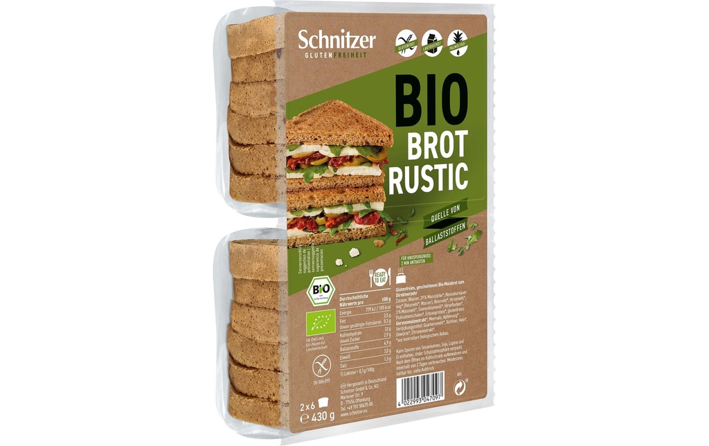 Schnitzer Pain Pain de mie bio Rustic 430 g