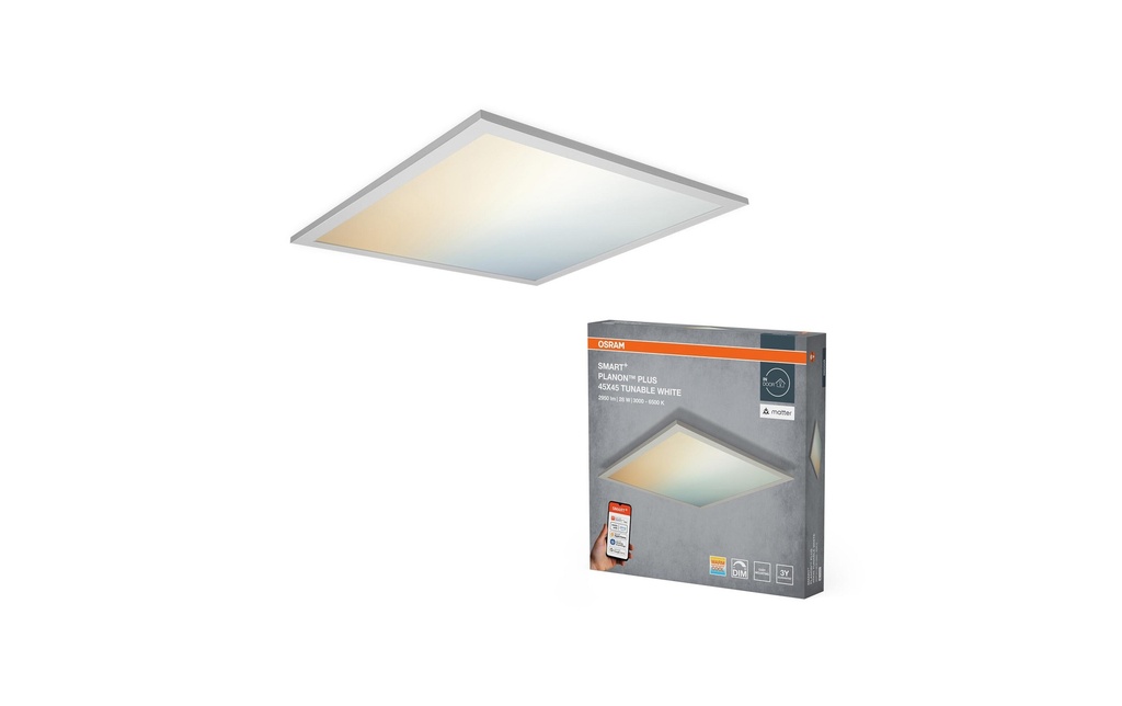 OSRAM Panneau à LED 450 x 450 mm, 28 W, 2000 lm, 3000-6500 K, blanc