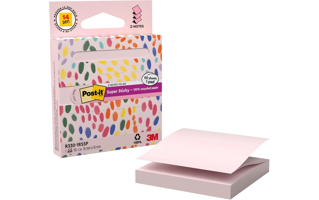 POST-IT Super Sticky Rec Z-Notes pink (90 pces)