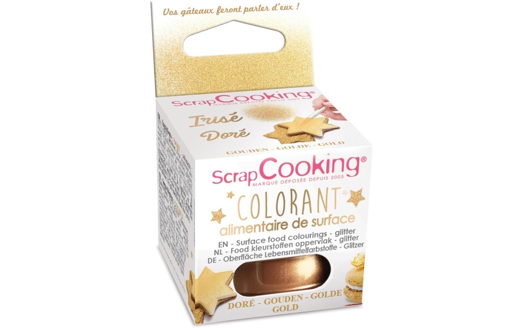 ScrapCooking Poudre alimentaire pailletée or 5 g