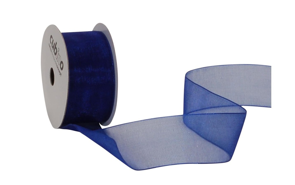 Spyk Bande d'organza Organsa 25 mm x 6 m, Bleu royal
