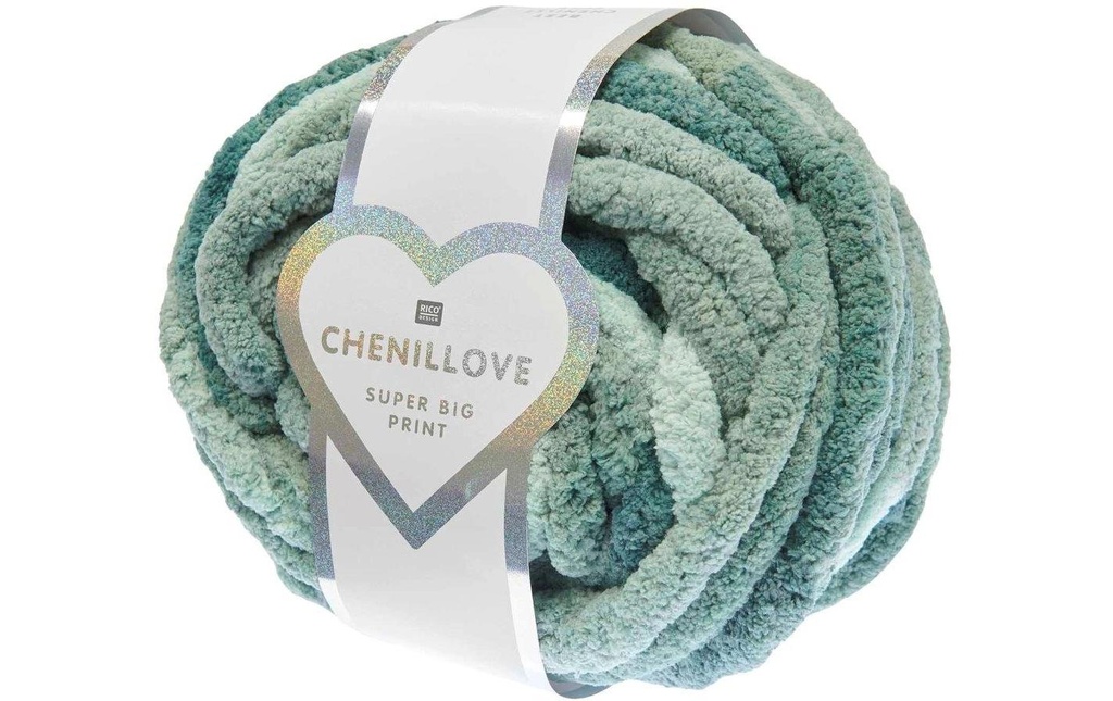 Rico Design Laine Chenillove Super Big Print 300 g, vert lierre