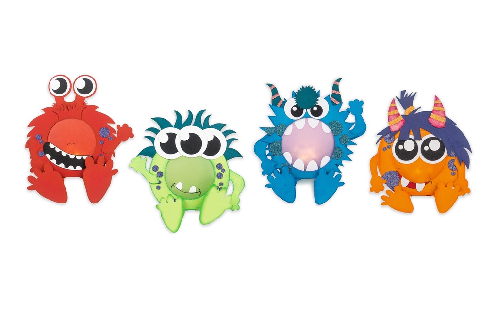URSUS Kits de bricolage Paper Illuminies Little Monsters 4 pièces