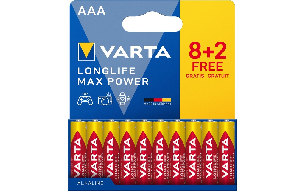 Varta Pile Longlife Max Power AAA , 10 Pièce/s