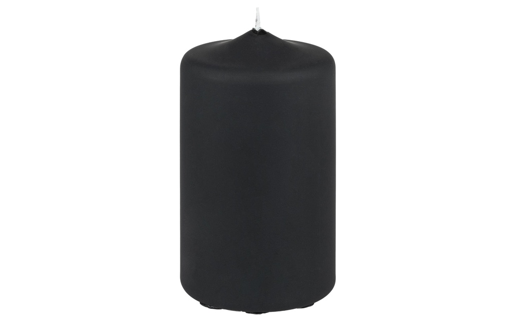 Herzog Kerzen AG Bougie cylindrique Velours 12 x 7 cm, Noir mat