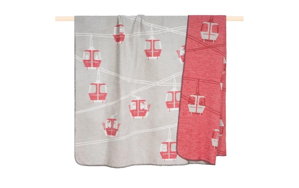 pad Couverture Resort Gondola 150 x 200 cm, Rouge/Gris/Blanc
