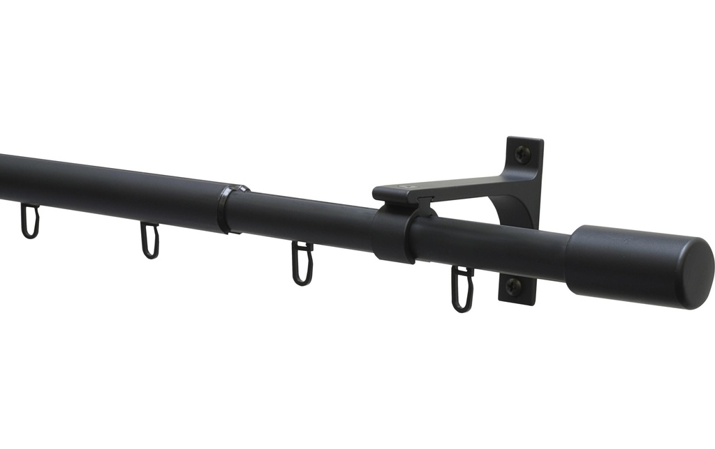 Gardinia Tringle de rideau Set Thasos 190-360 cm, noir mat