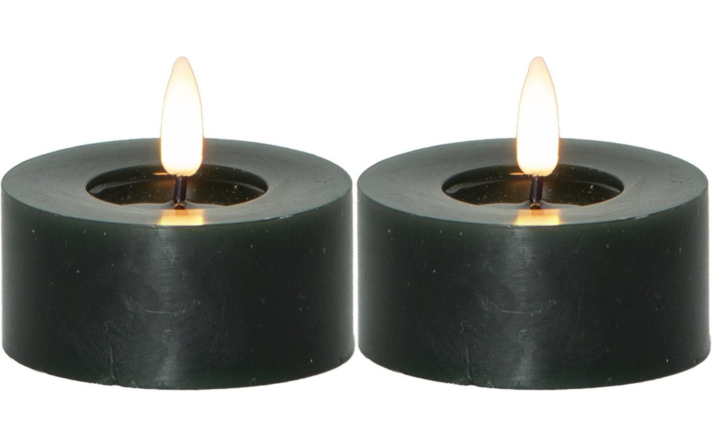 Star Trading Set de bougies à chauffe-plat LED Flamme Flow 2 Pack, Vert