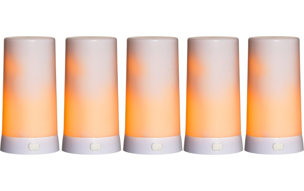 Star Trading Set de bougies LED Candle Diner Ø6.8 x 13 cm, Blanc, 5 Stk